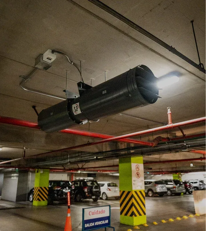 Extracción de monóxido en estacionamientos