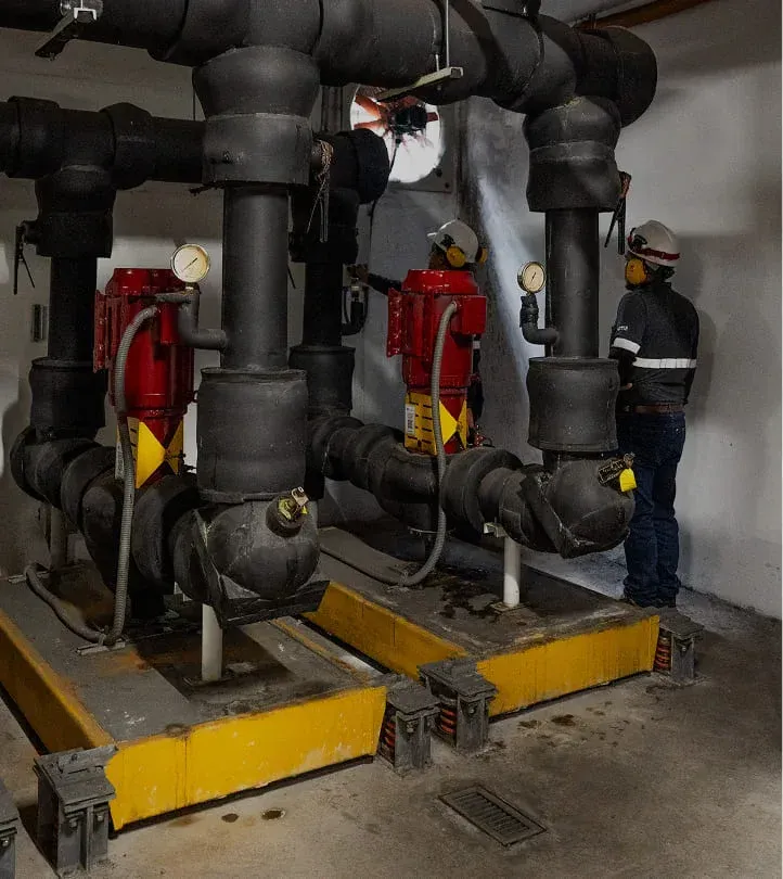 Ventilación en cuarto de bombas